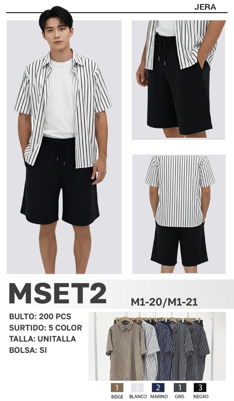 Conjunto casual de camisa y shorts-MSET2