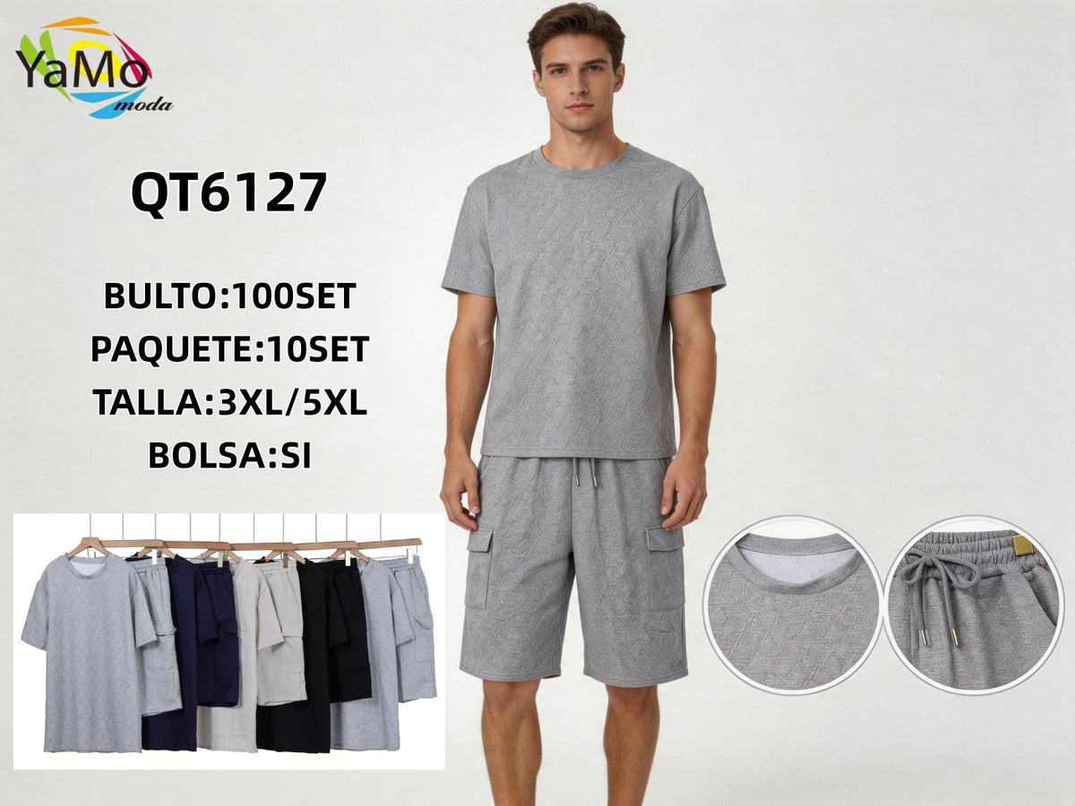 Conjunto de camiseta y shorts para hombre-QT6127