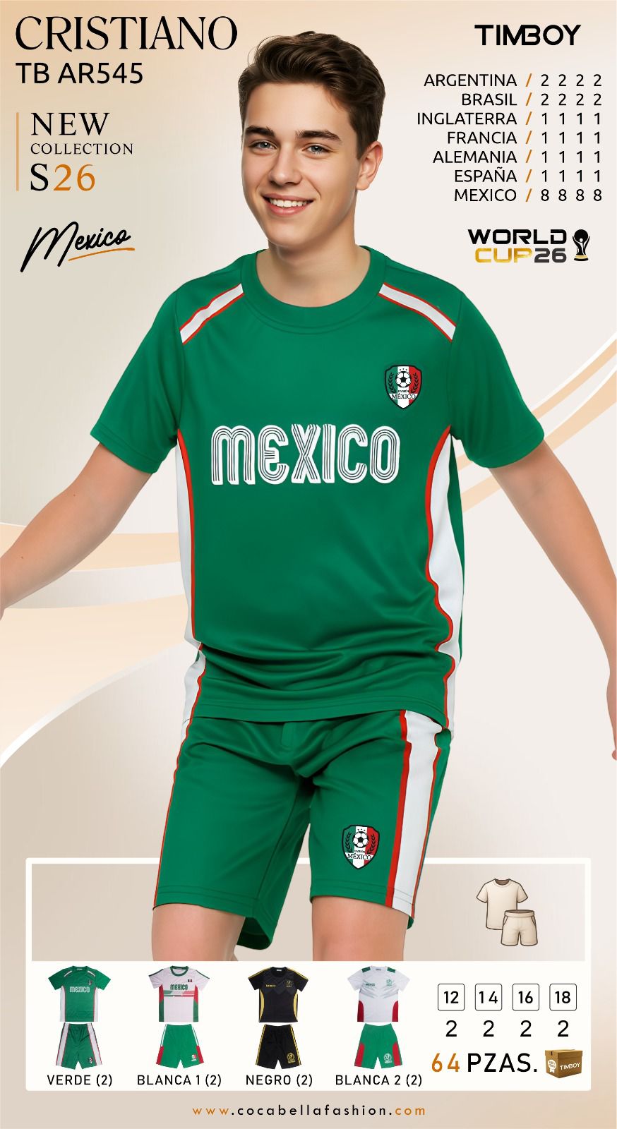 Conjunto de fútbol para niño CRISTIANO-TB AR545