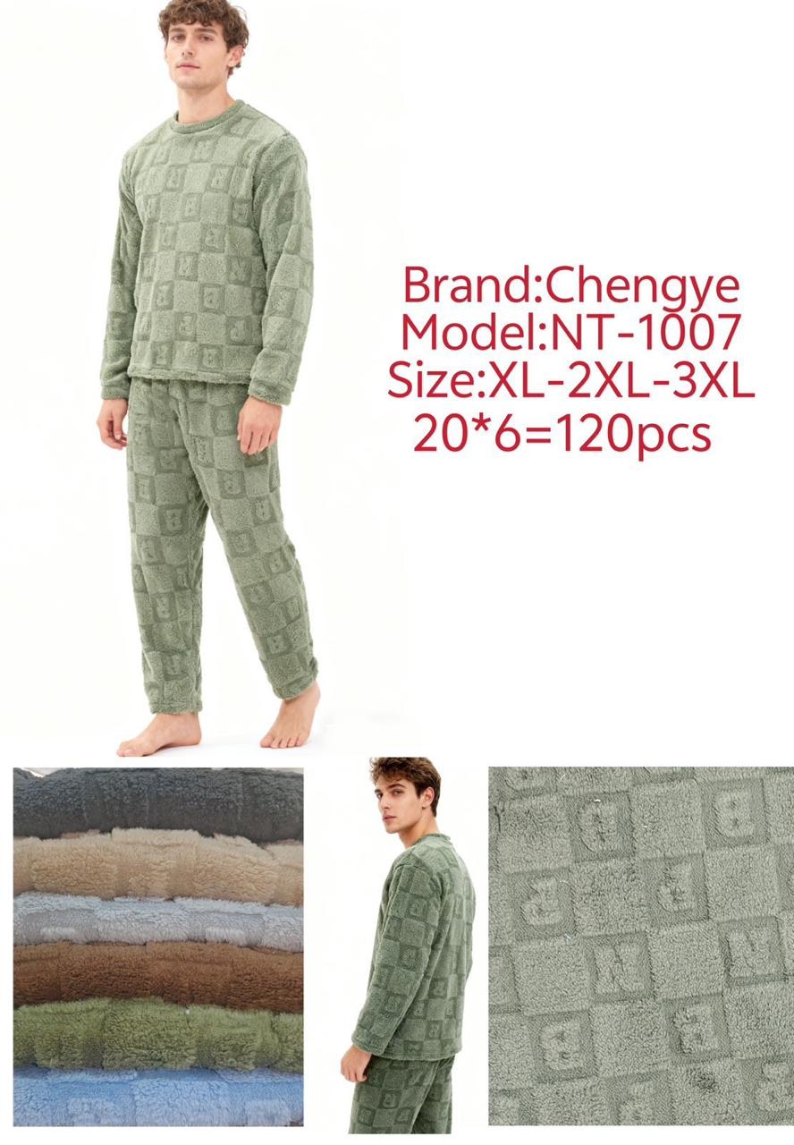 Conjunto de Pijama de Peluche para Hombre-NT-1007