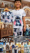 Conjunto de Pijama de tres piezas de Stitch para niño-4017
