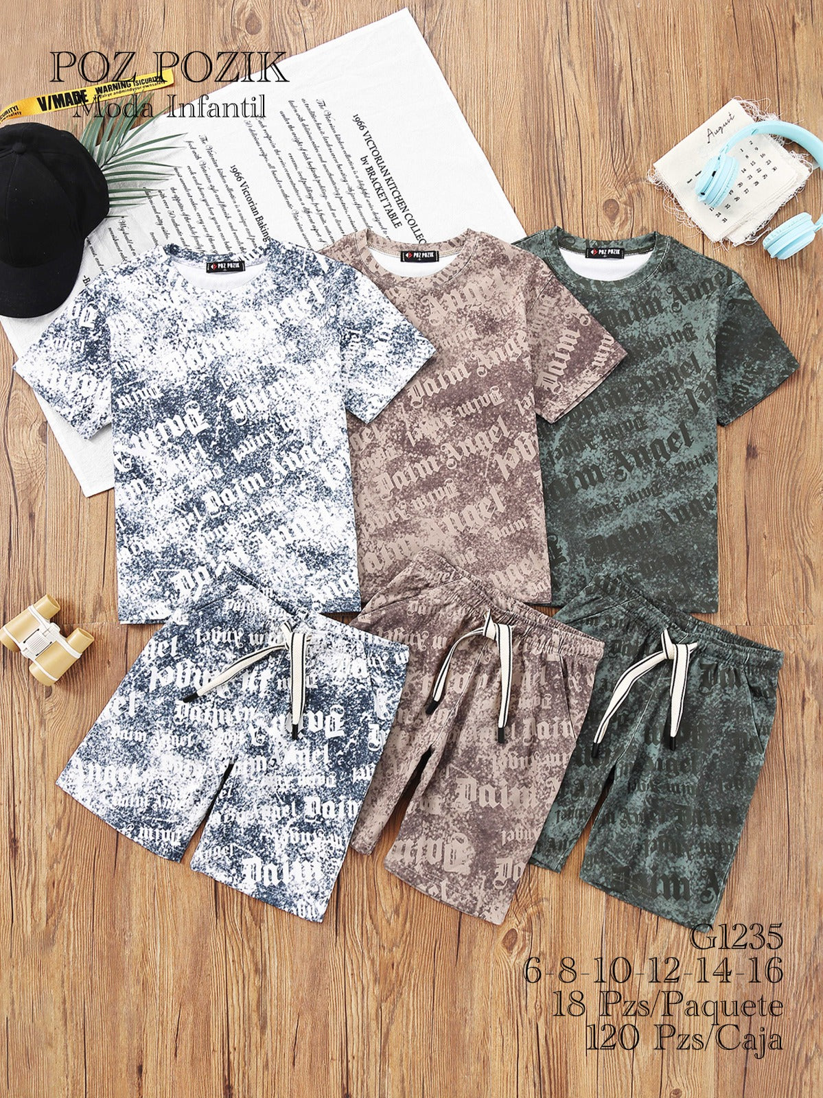 Conjunto de Playera y Shorts Estampados para Niño-VDE-G1235