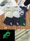 Conjunto de Playera y Shorts para Niño con Estampado de Dinosaurio-VDE-G1921