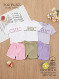 Conjunto de Playeras y Shorts para Niña-LIL-G1130