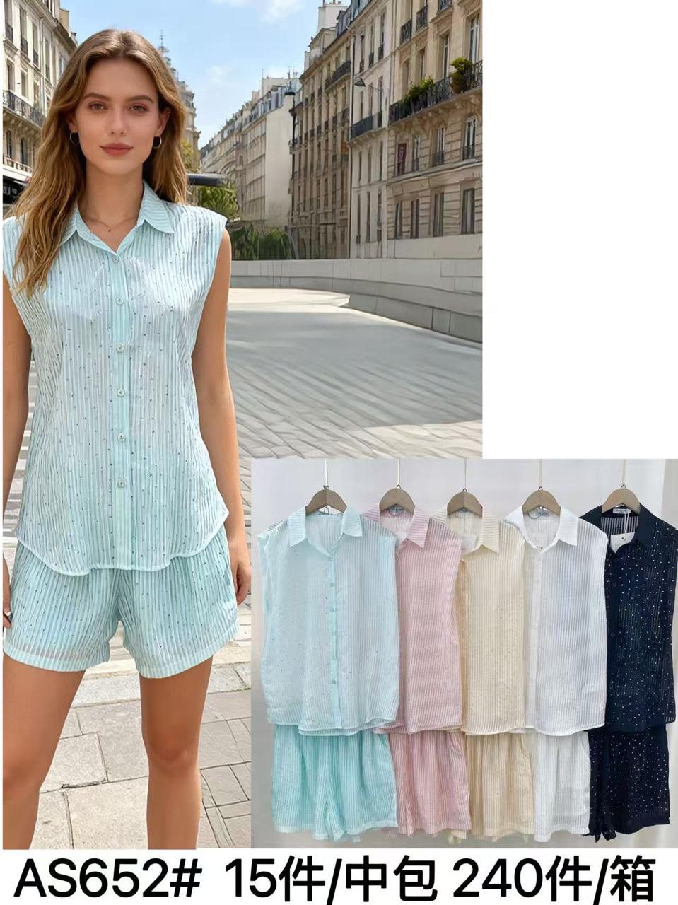 Conjunto de top de sisas y shorts-AS652