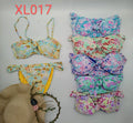 Conjuntos de bikini floral con nudo frontal-XL017