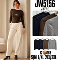Playera de manga larga con cuello falso-S-JW5156