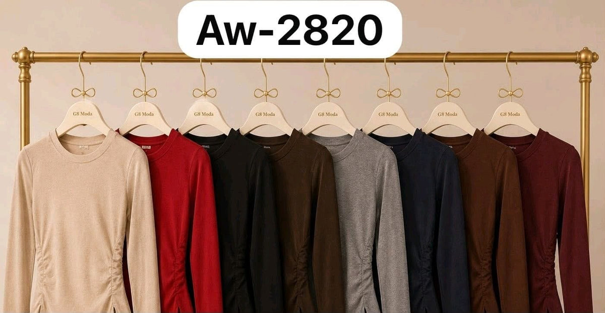 Blusa manga larga con detalle lateral-Aw-2820