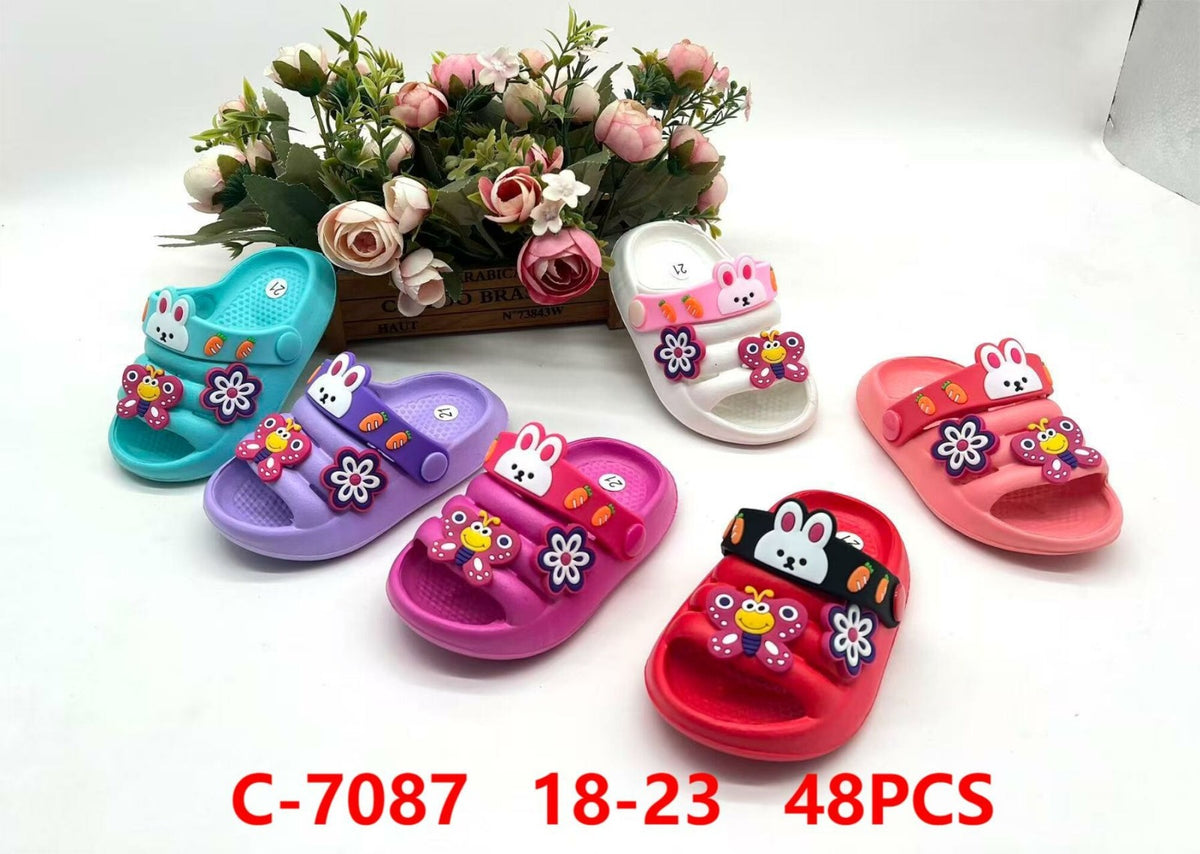 Sandalias infantiles de goma con aplicaciones-C-7087