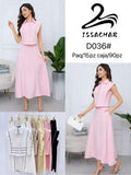 Conjunto de blusa sin mangas y falda-D036