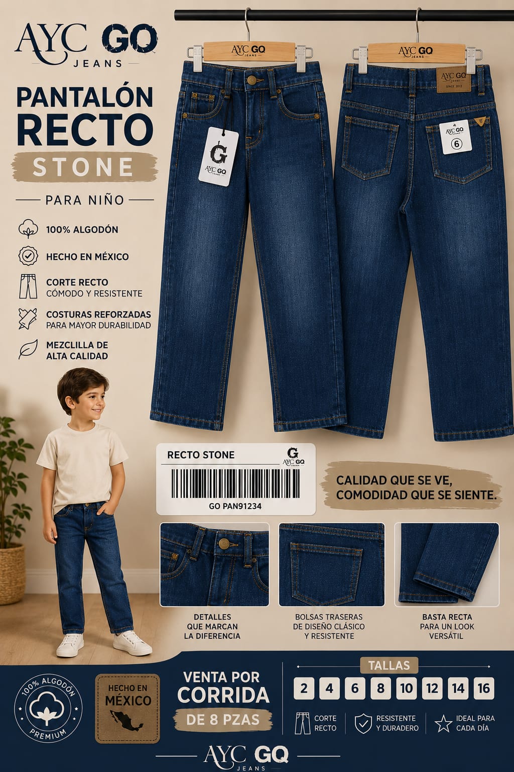 Pantalón Recto-GO PAN91234