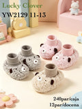 Pantuflas infantiles de peluche con diseño de osito-YW2129