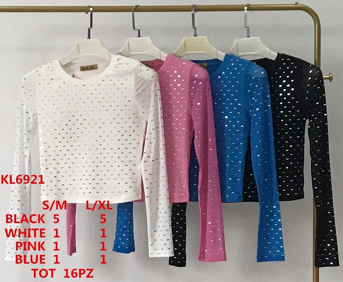 Blusa manga larga con aplicaciones-KL6921