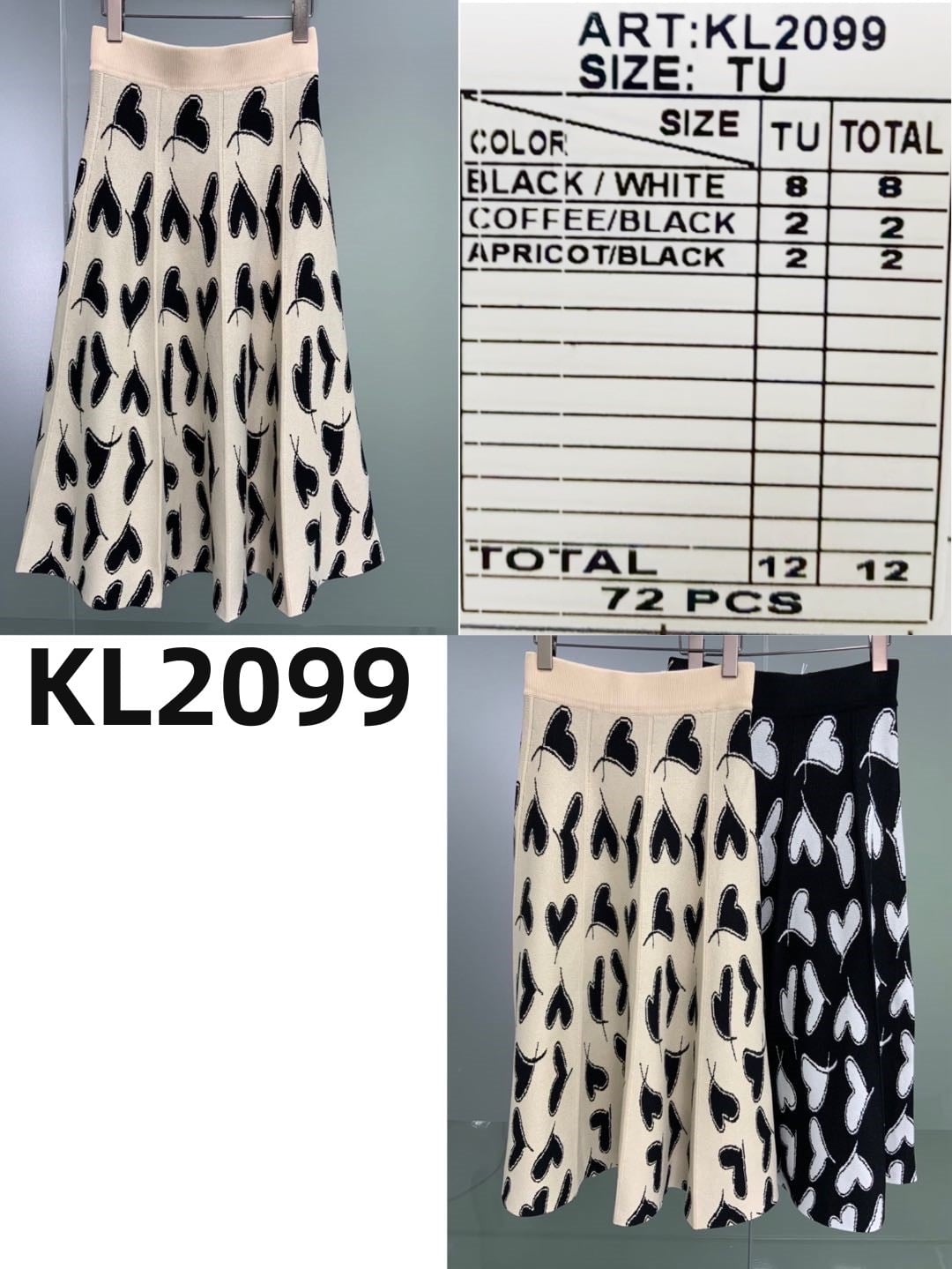 Falda con estampado de corazones-KL2099