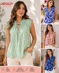Blusa con detalles fruncidos y lazo-NP26311