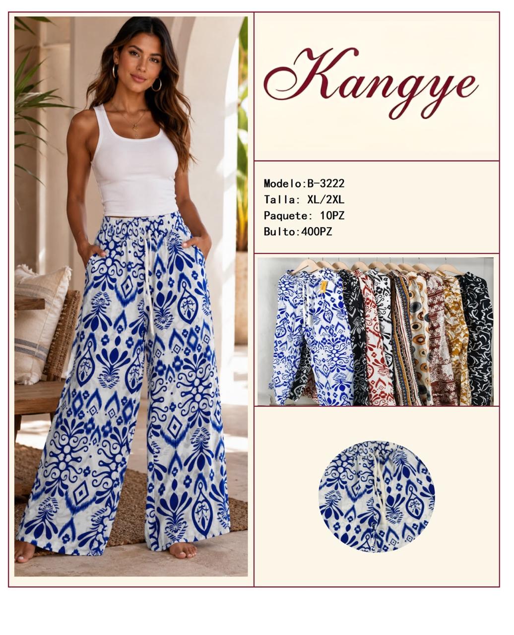 Pantalón estampado-B3222