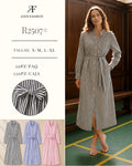 Vestido camisero a rayas con cinturón-R2507#