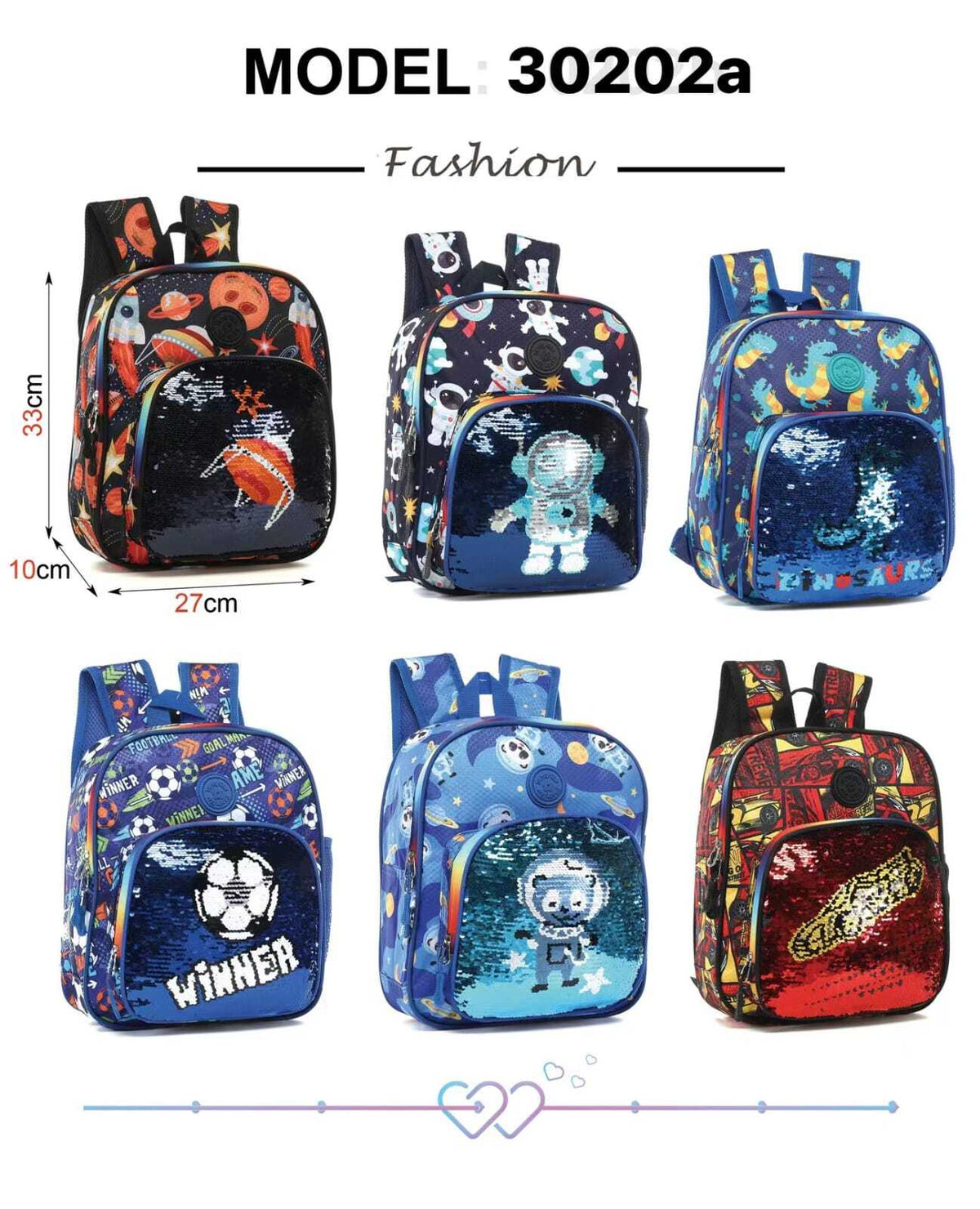 Mochila infantil con lentejuelas-30202