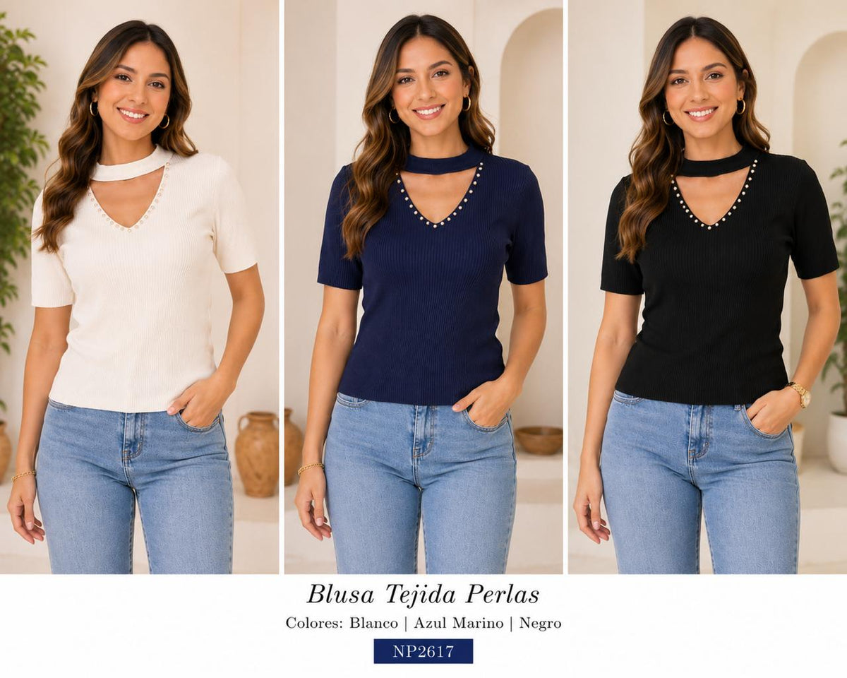 Blusa Tejida Perlas-NP2617