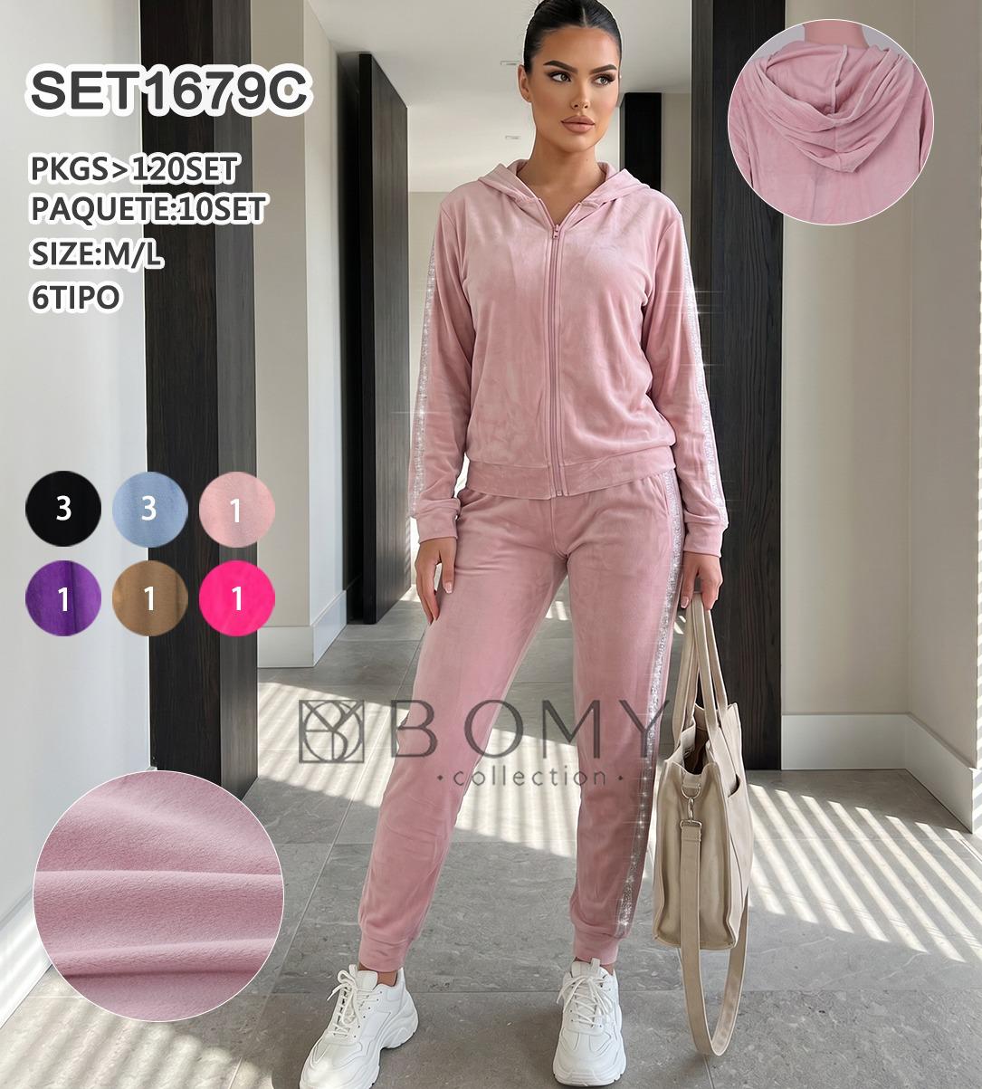 Conjunto deportivo con sudadera con capucha y pantalón-SET1679C