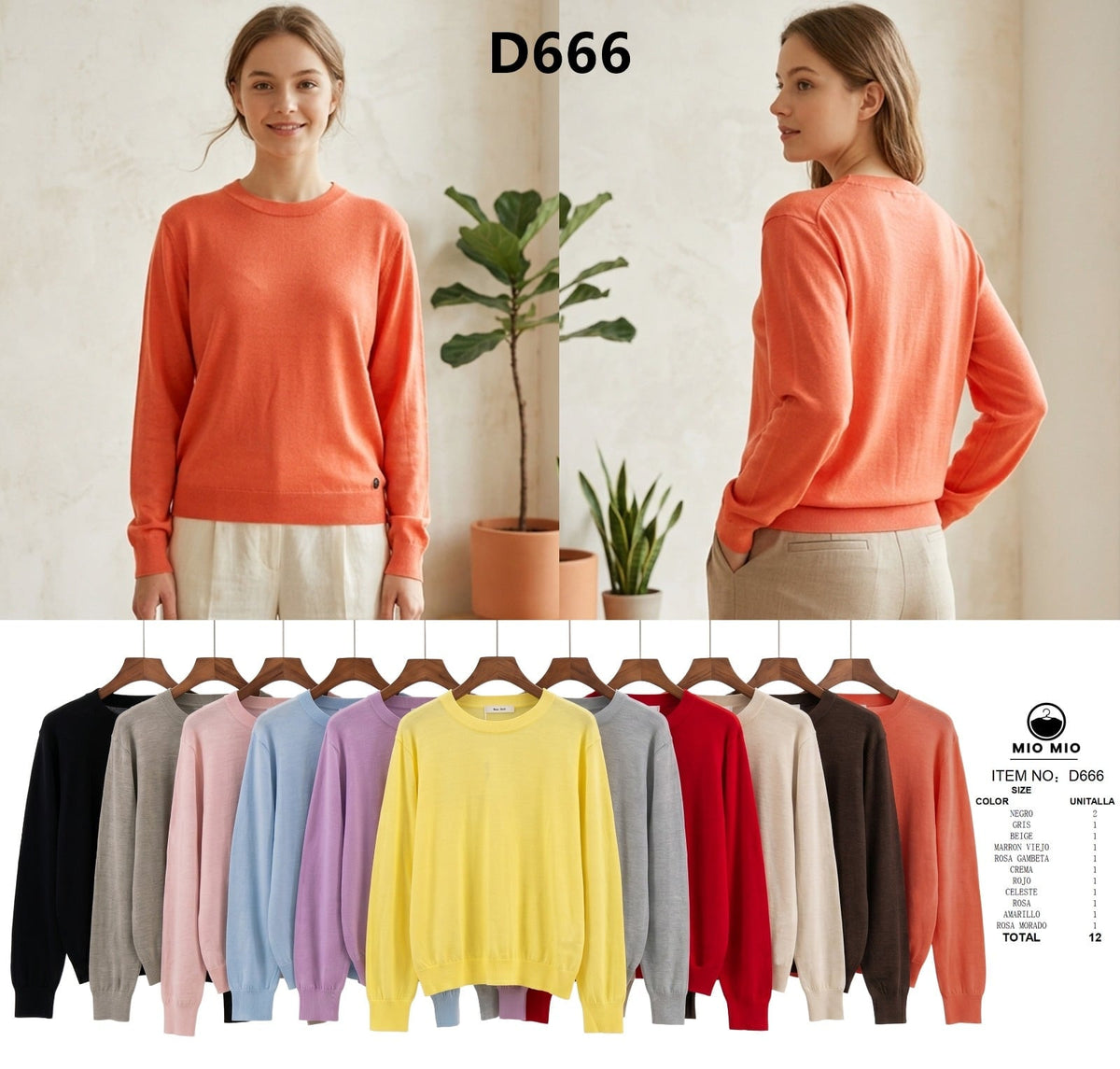Suéter jersey-D666