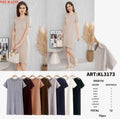 Vestido casual con botones en hombros-KL3173