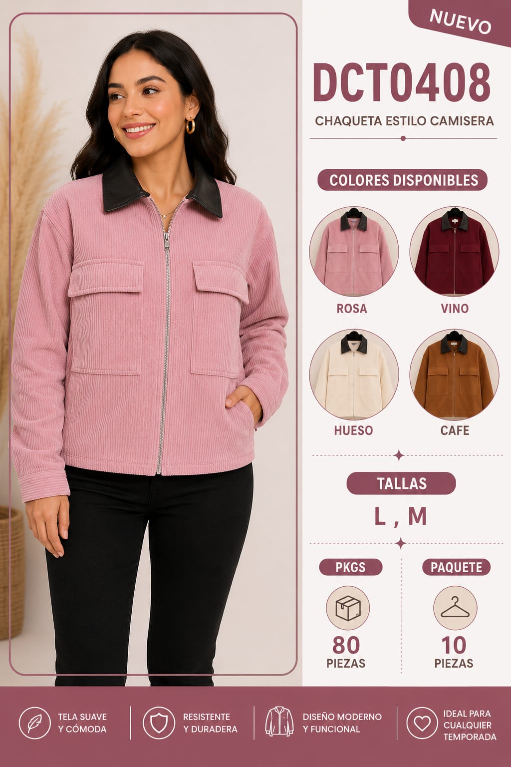 Chaqueta estilo camisera-DCT0408