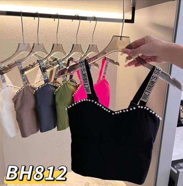 Top con tirantes brillantes-BH812
