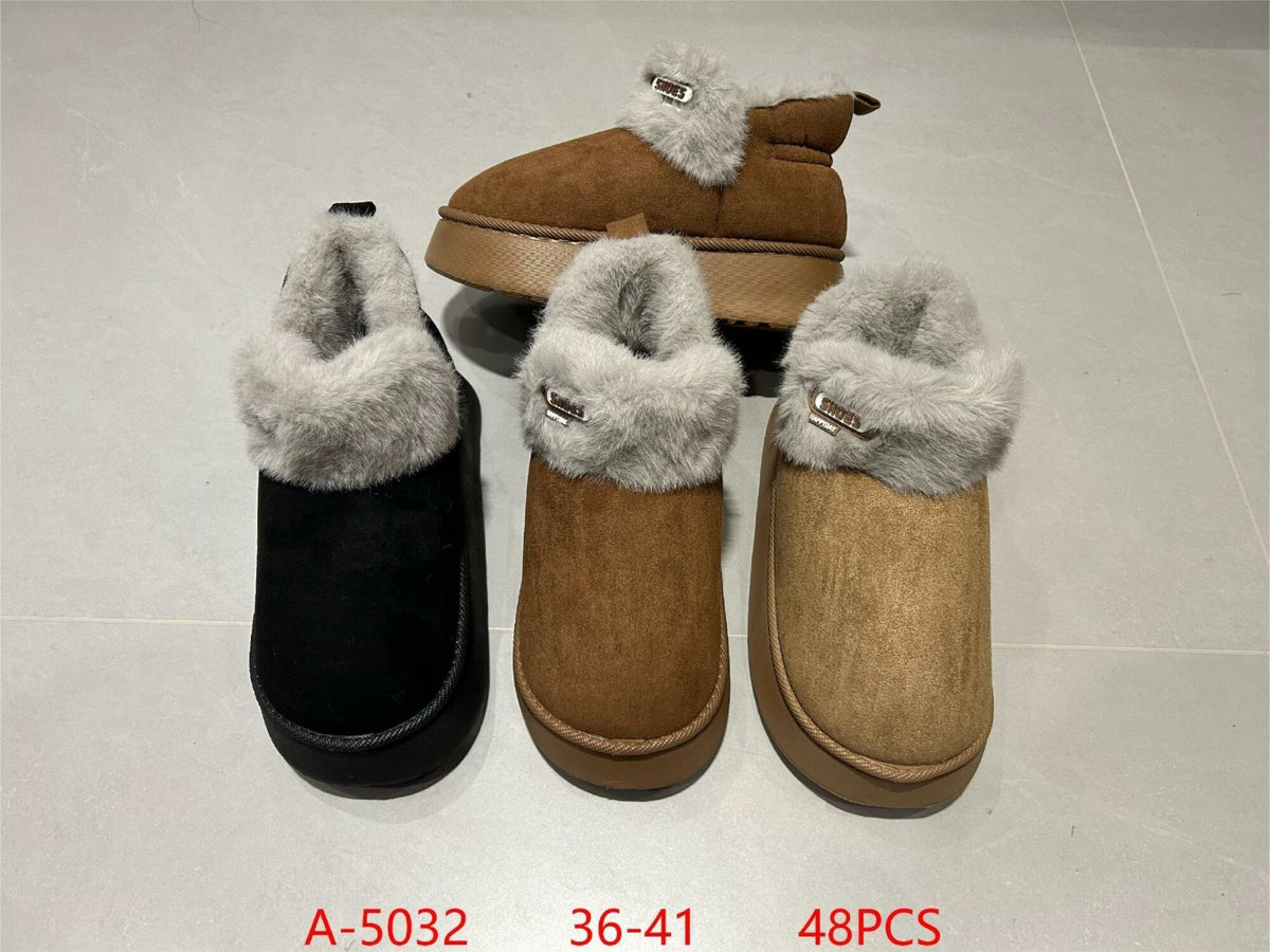 Pantuflas con forro de pelo-A-5032