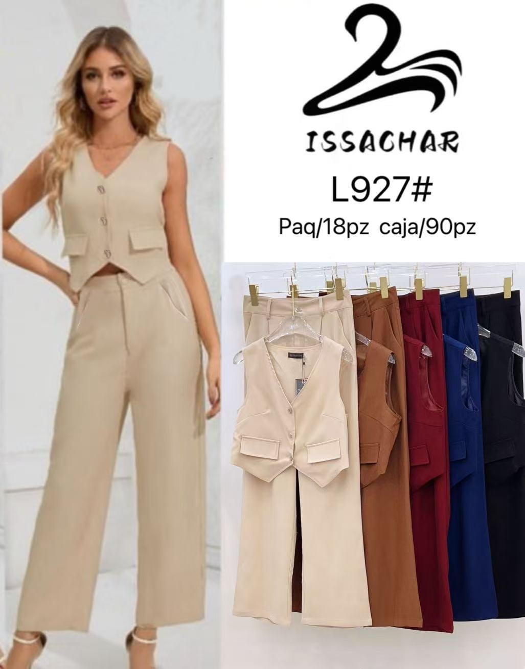 Conjunto de chaleco y pantalón-L927#
