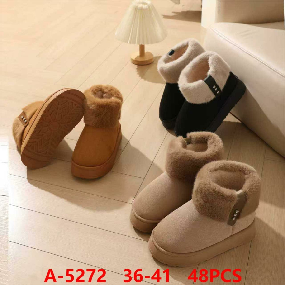 Botines de invierno con forro de peluche-A-5272