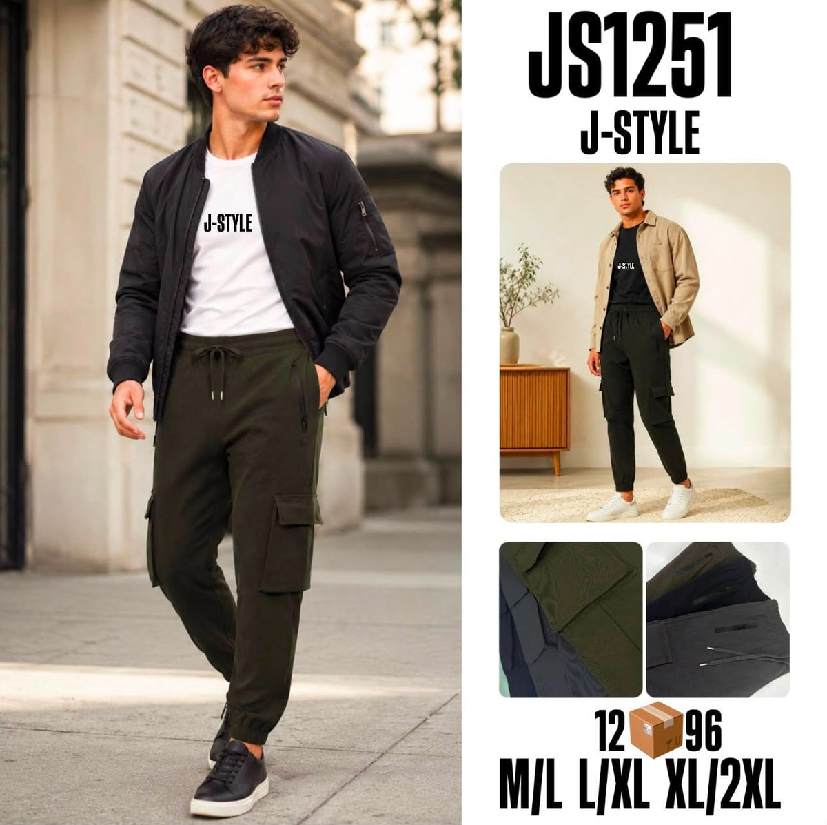 Pantalón Jogger Cargo-S-JS1251