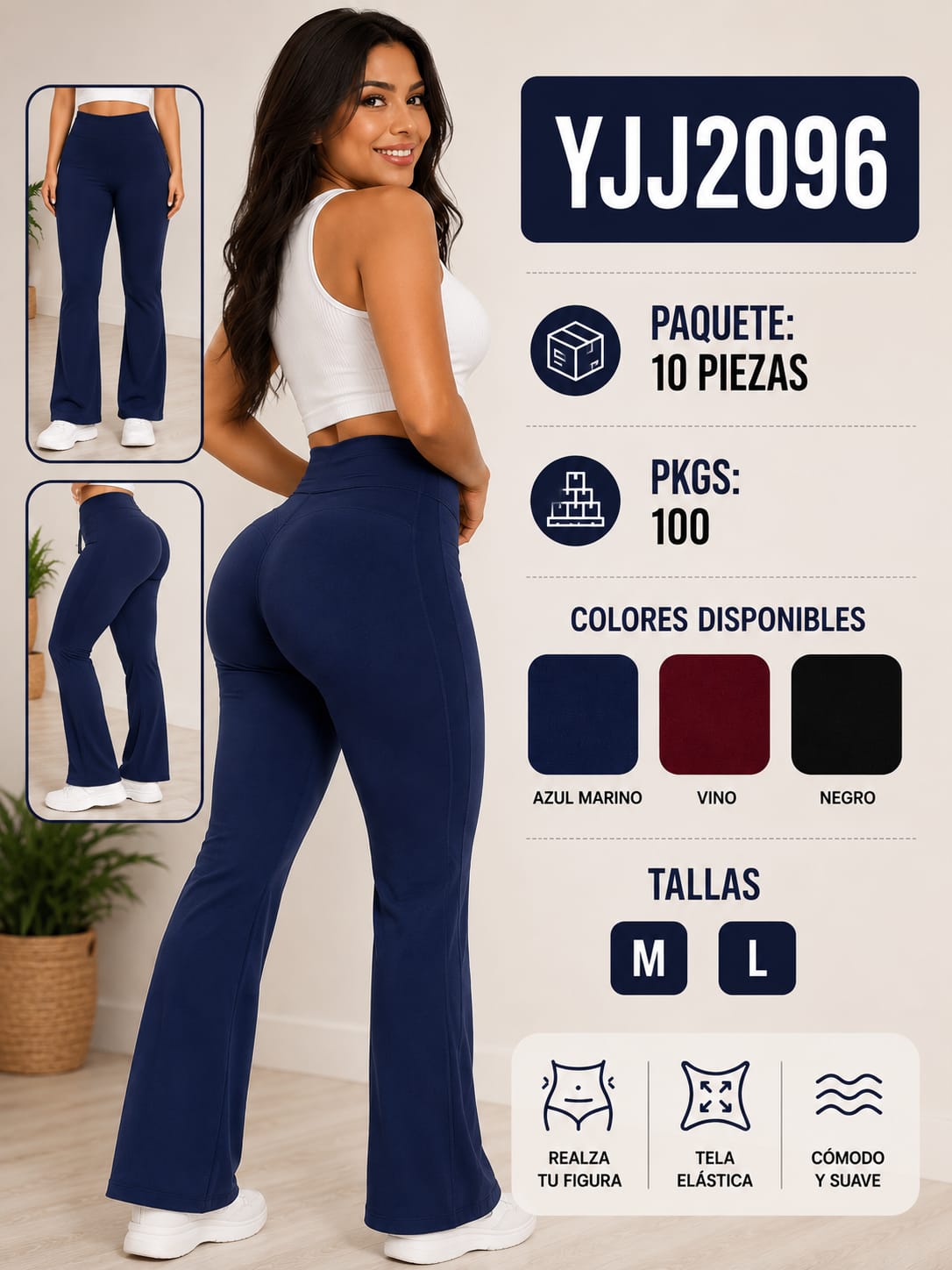 Pantalones acampanados-YJJ2096
