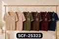 Playera tipo polo de tejido de punto-SCF-25323