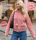 Sudadera con capucha y cierre de peluche-AWL6753A