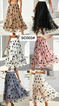 Falda midi con flores-SC003
