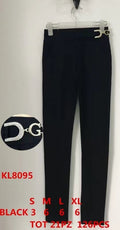 Pantalón con hebilla decorativa-KL8095