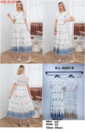 Vestido largo estampado con bordado-KL-R201