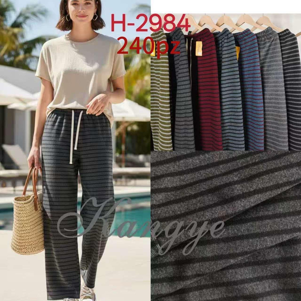 Pantalón a rayas-H-2984