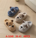 Pantuflas de peluche con diseño de perro-A-5240