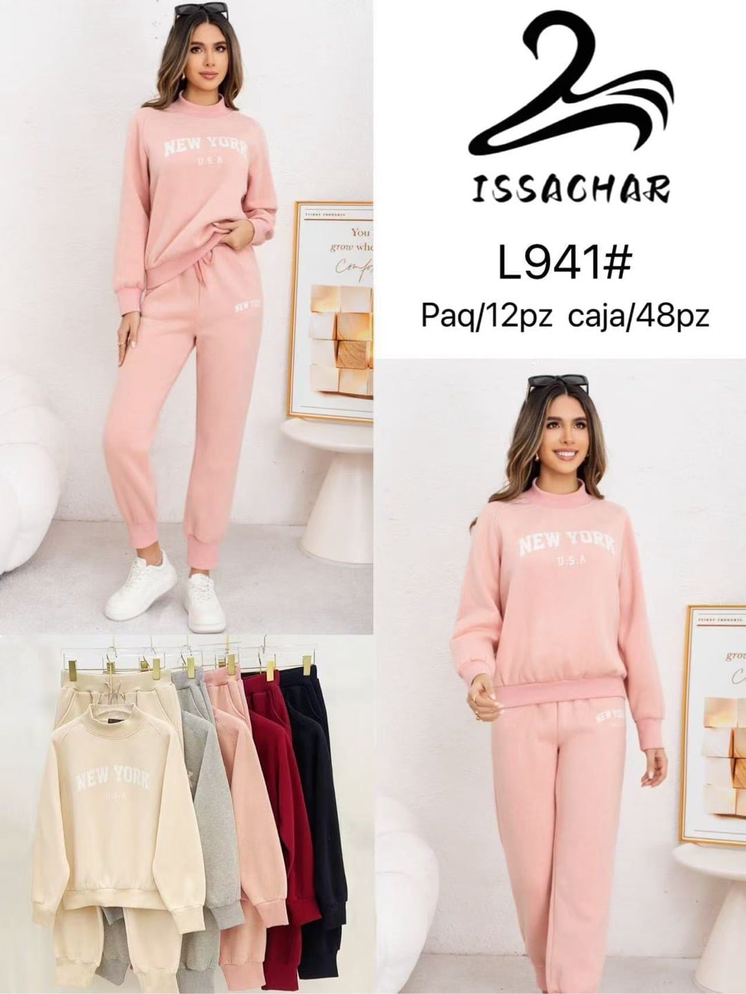 Conjunto de sudadera y pantalón-L941#