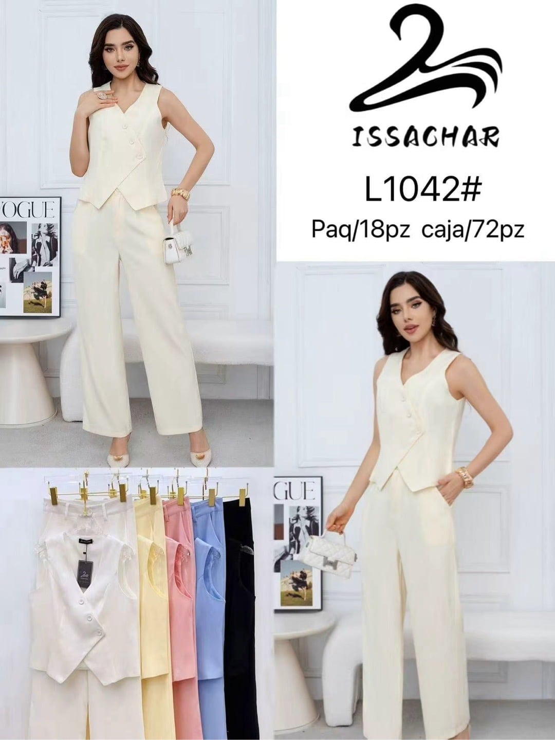 Conjunto de chaleco y pantalón-L1042#