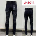 Jeans corte skinny con roturas y salpicaduras-JN8014