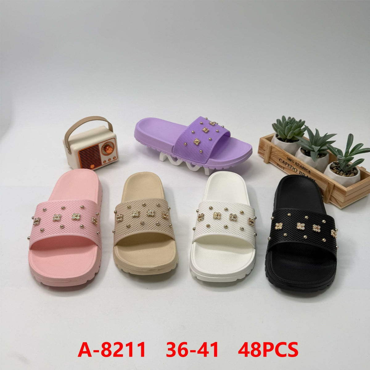 Sandalias slides decoradas-A-8211
