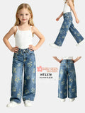 Jeans con estampado floral-HT137#