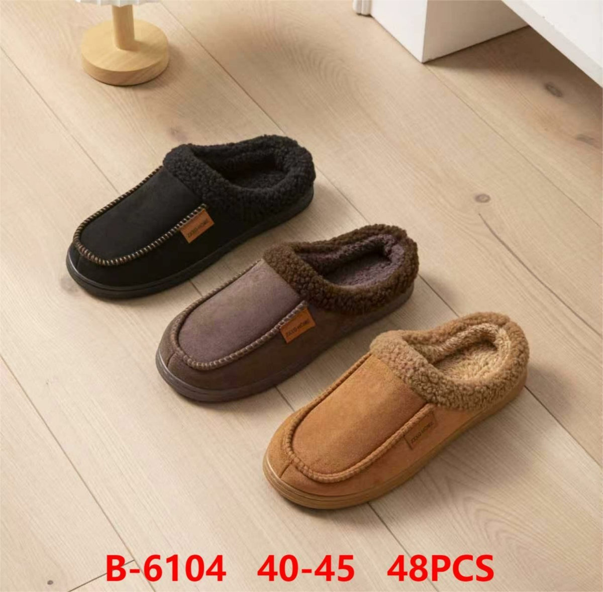 Pantuflas de invierno con forro de borrego-B-6104