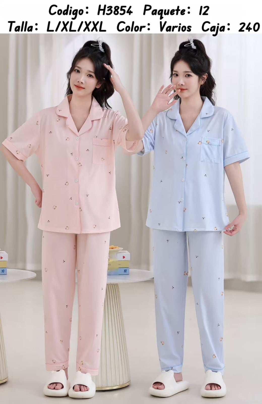 Pijama de botones-H3854
