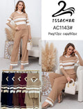 Conjunto de suéter con capucha y pantalón-AC1143#
