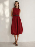 Vestido midi estilo globo-J9021