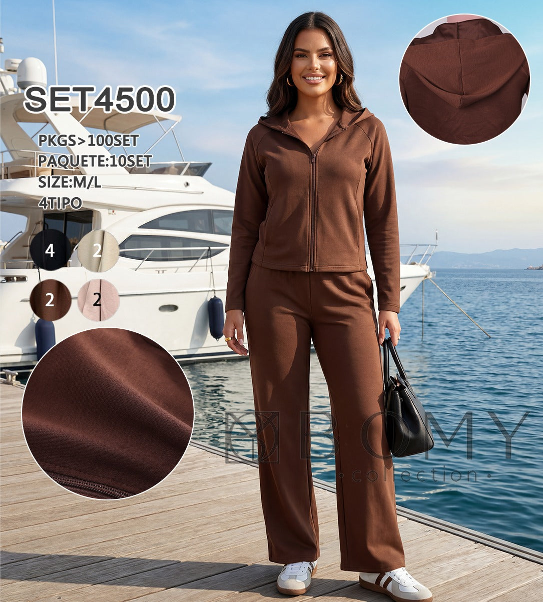 Conjunto de sudadera con capucha y pantalón-SET4500